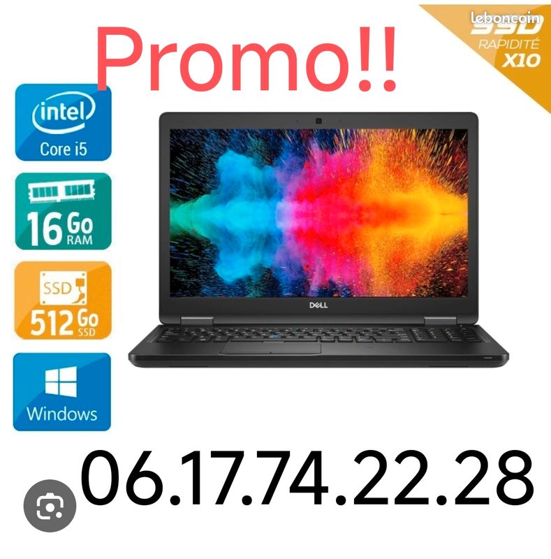 Pc portable HP dell i5 i7 livraison installation garantie (image 1)