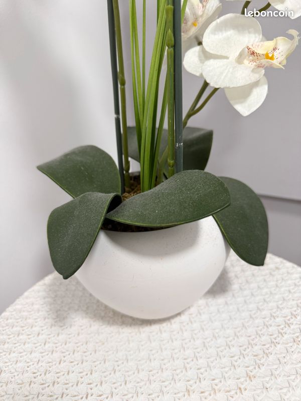 Orchidée artificielle blanche en pot - décoration (image 2)