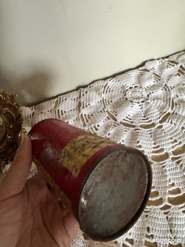 Ancienne Boite à Medicaments Formocarbine Naphtolée en Métal Rouge et Jaune Vintage Années 40 (image 6)