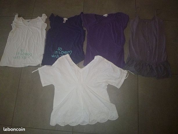 Haut De Grossesse Rose Vertbaudet Taille 42/44 - Coton - Occasion Très Bon état