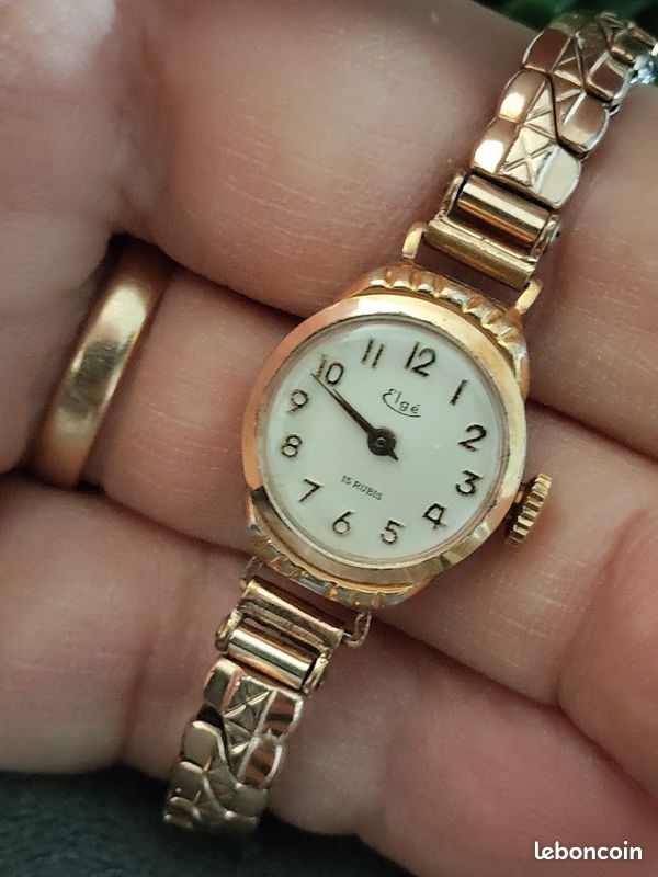 Montre Vintage Femme EVELIX Mécanique Bakélite Ambre - État Occasion