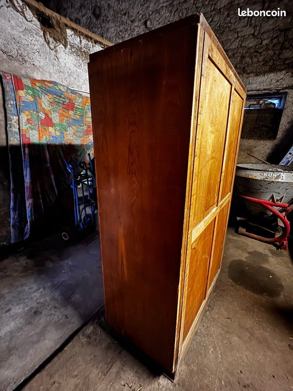 Armoire bois vintage / penderie – bon état (image 5)
