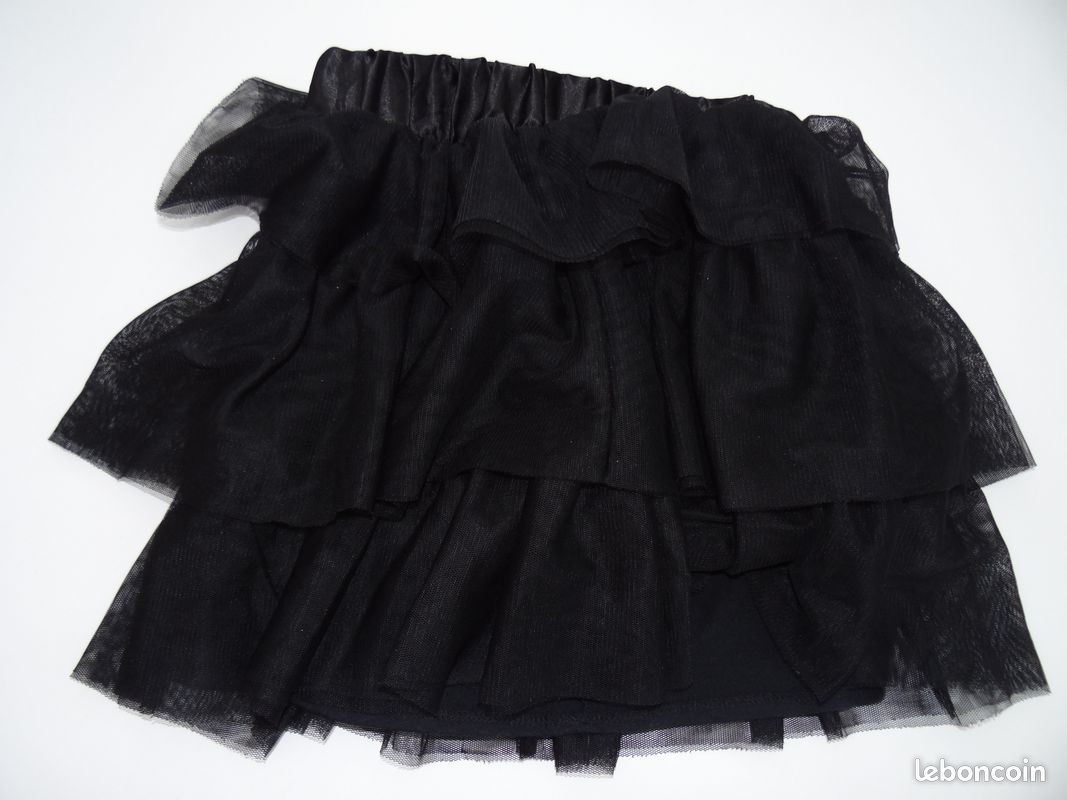 8 ans : Jupe noire à volants mini paillettes (image 1)