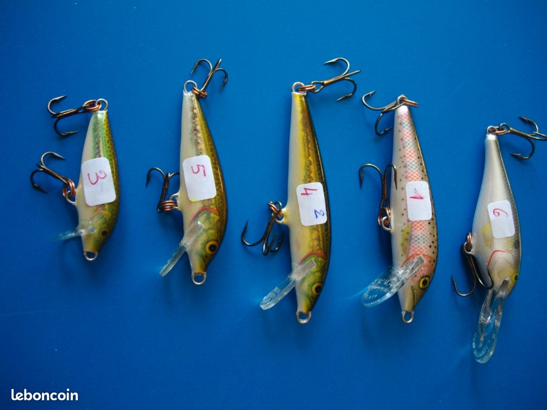 RAPALA LEURRES DE PÊCHE MINNOW lot 4 2 boite Finlande ancien vintage