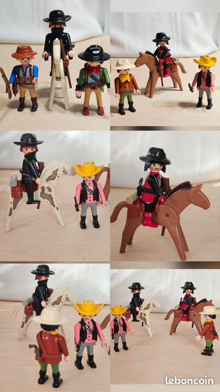 PLAYMOBIL X6 CASQUETTES Grises Confédérées Sudistes Sudistes Casquette - Foto 3