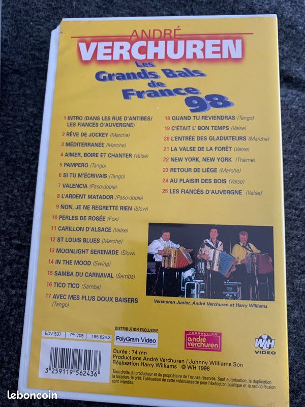 Cassette vidéo « Les grands bals de France 98 » (image 3)