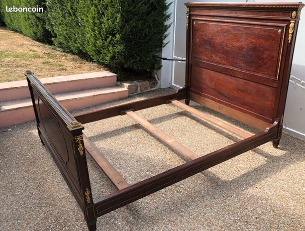 Lit avec sommier avec matela 140x190 - Ameublement