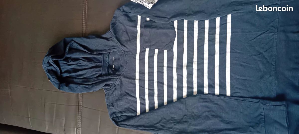 Lot 10 ans très jolie chemise manche courte kiabi et t-shirt marin manche longue (image 4)