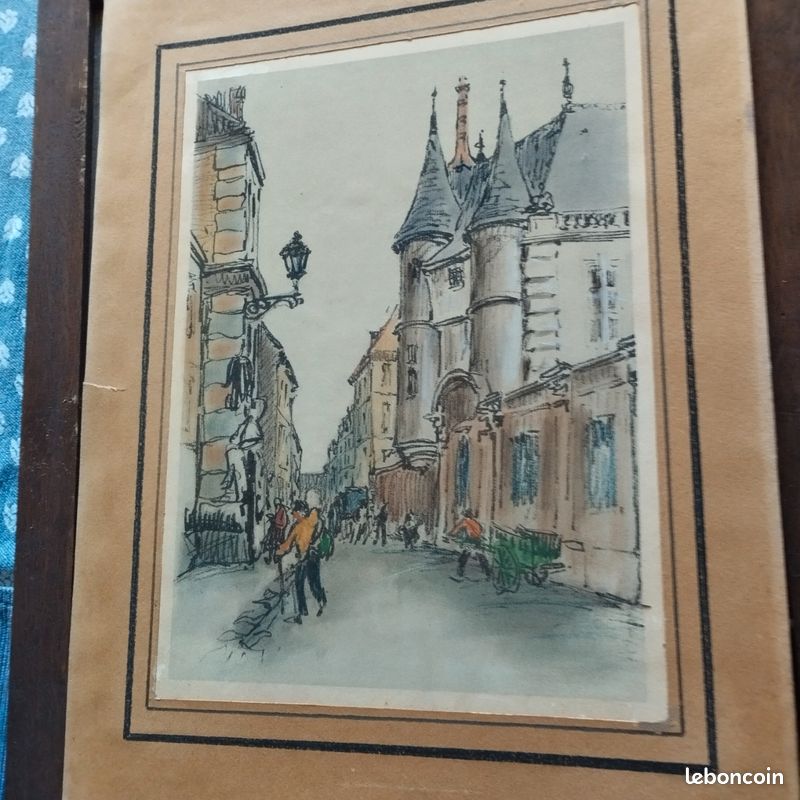 DESSIN ANCIEN XIXÈME - JULES NOÊL - DESSIN AU CRAYON LE MOULIN A VENT