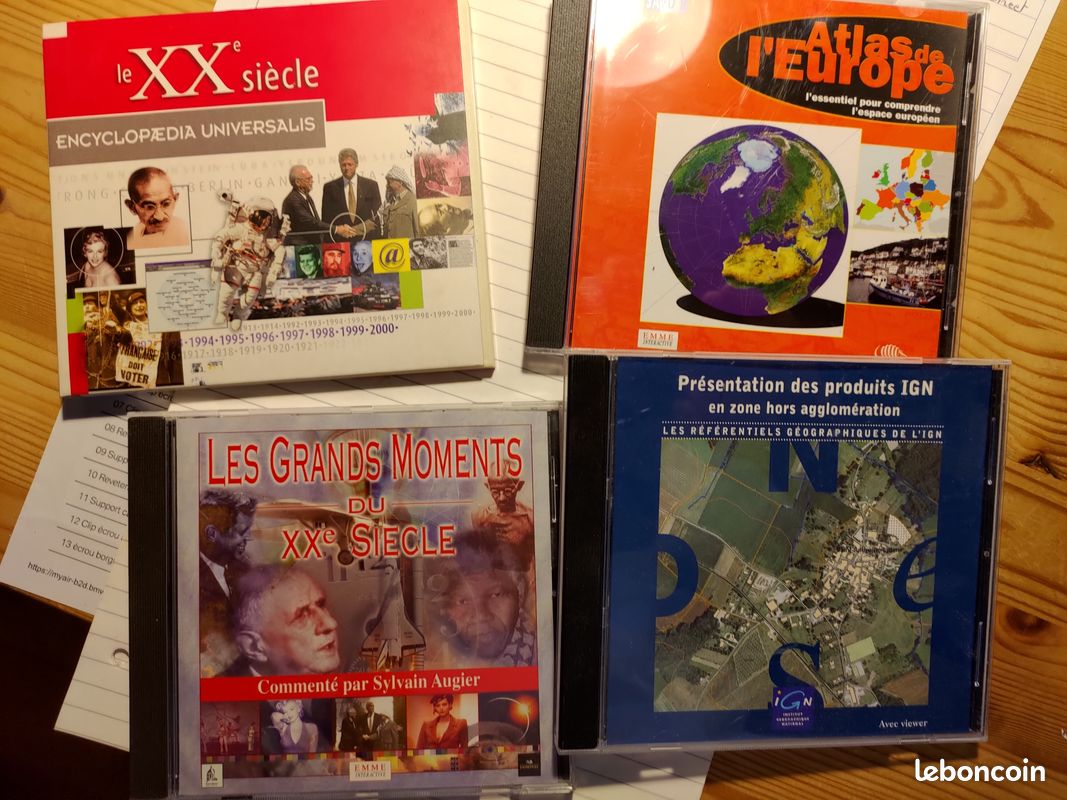 Lot 4 CD XX ième siècle Atlas Europe CD IGN (image 1)