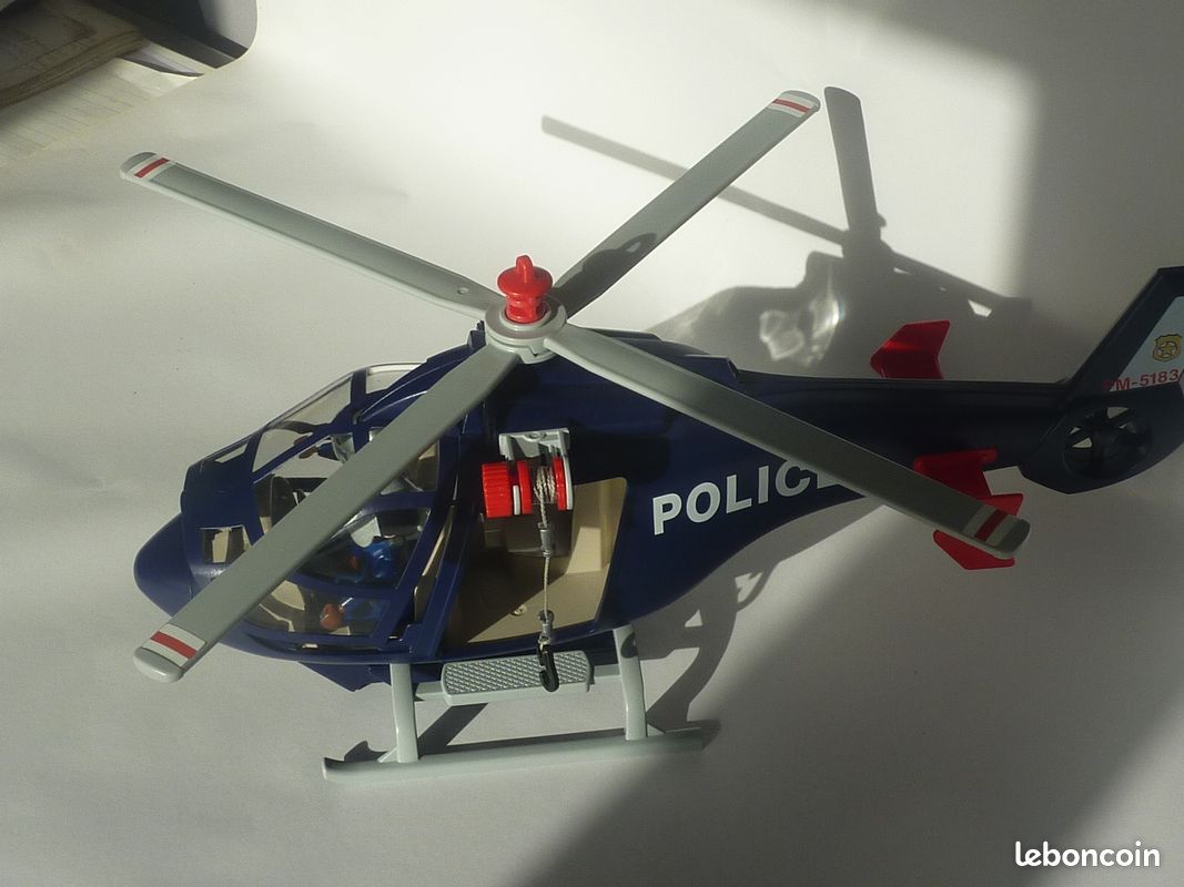 Tachan Hélicoptère De Police – Échelle 1/12 – Lumières Et Sons – Rotor Principal Tournant – Civière Incluse – Dès 3 Ans