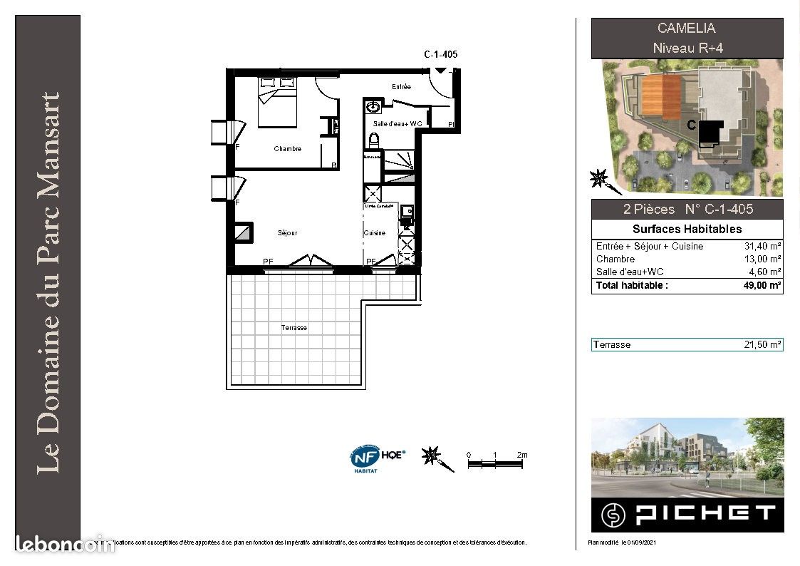 Appartement a louer plaisir - 2 pièce(s) - 49 m2 - Surfyn