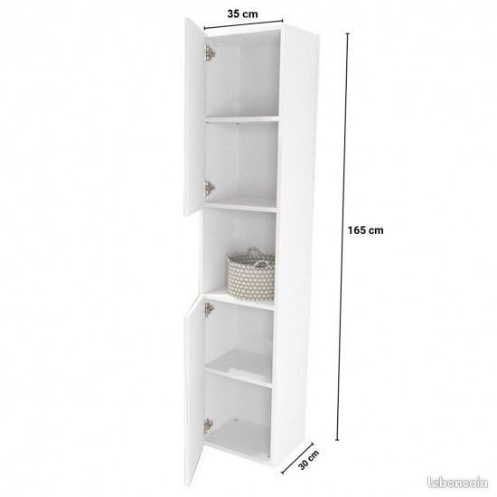 Colonne sdb neuve 2 portes + 1 niche / blanc (image 3)