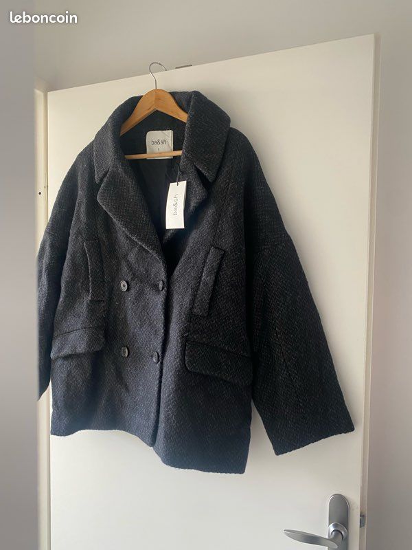 Coat Caban Bash Manteau Long Col Asymétrique Kate Camel Ba&Sh