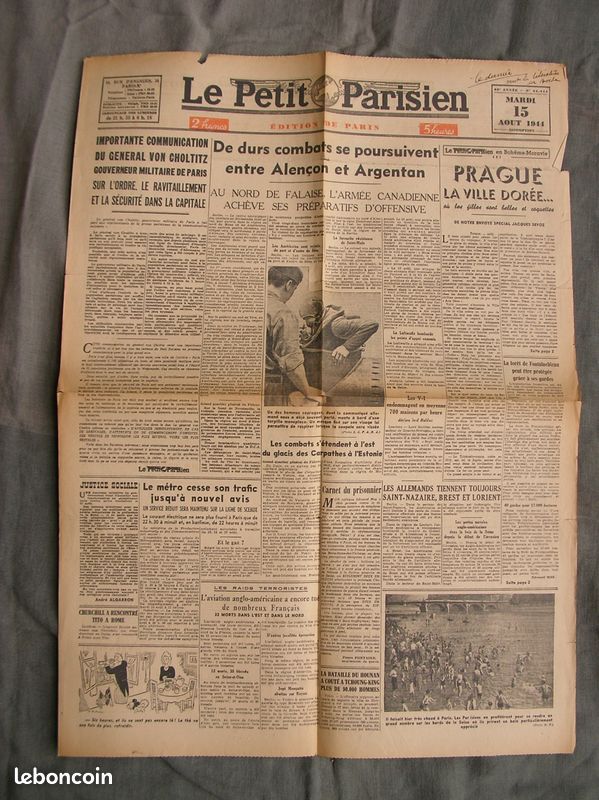 Journal D'époque Le Petit Parisien N°23955 Du 16/01/1943 - Propagande Collaboration - RARE