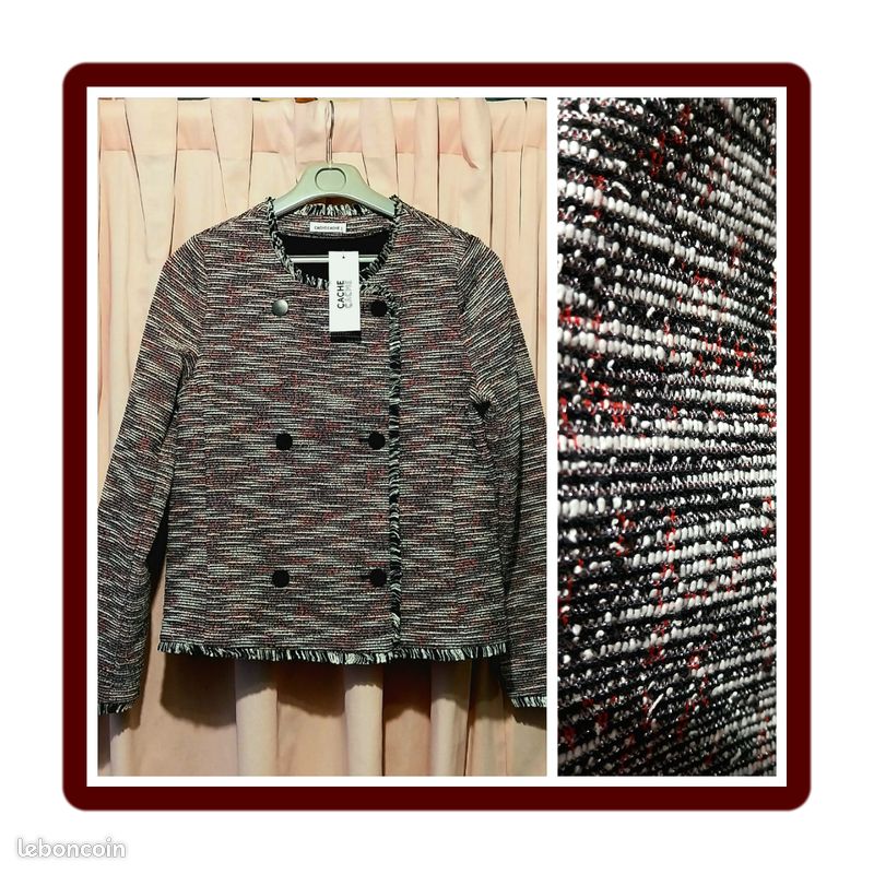 Veste Cache Argent Ornée - Taille 4 (Juniors) - Multicolore Motif Paisley - Neuf Avec étiquettes