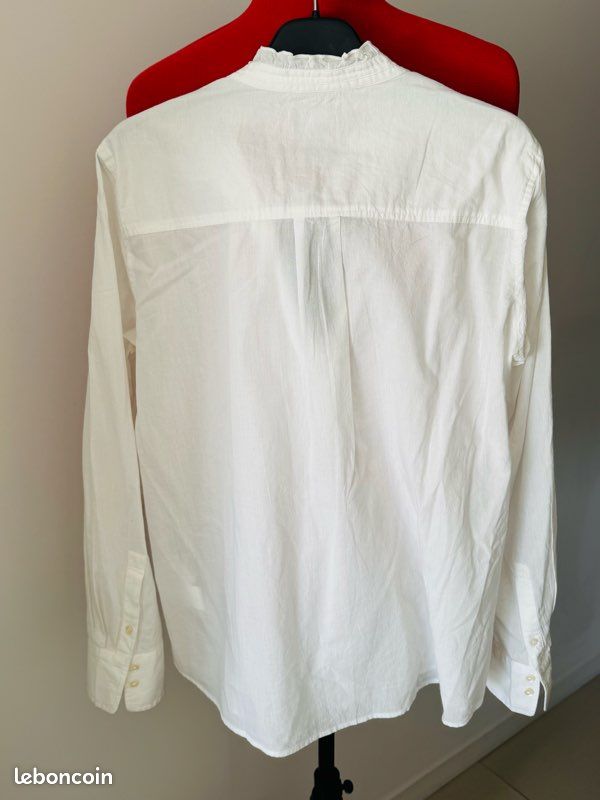 Chemisier blanc coton CYRILLUS T40 (image 3)