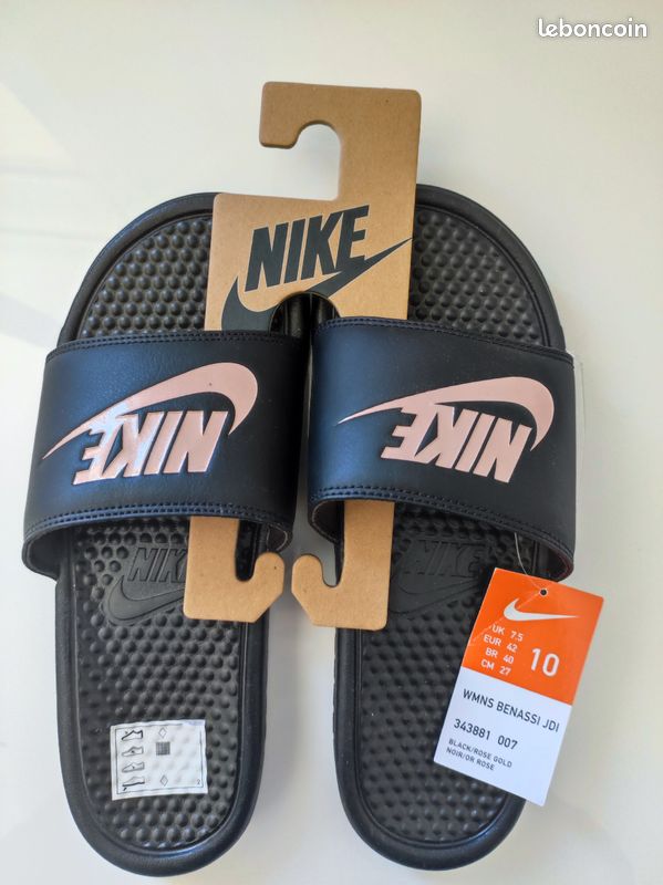 Claquette Nike Benassi Nike Rose Gold Et Noir Claquette Nike