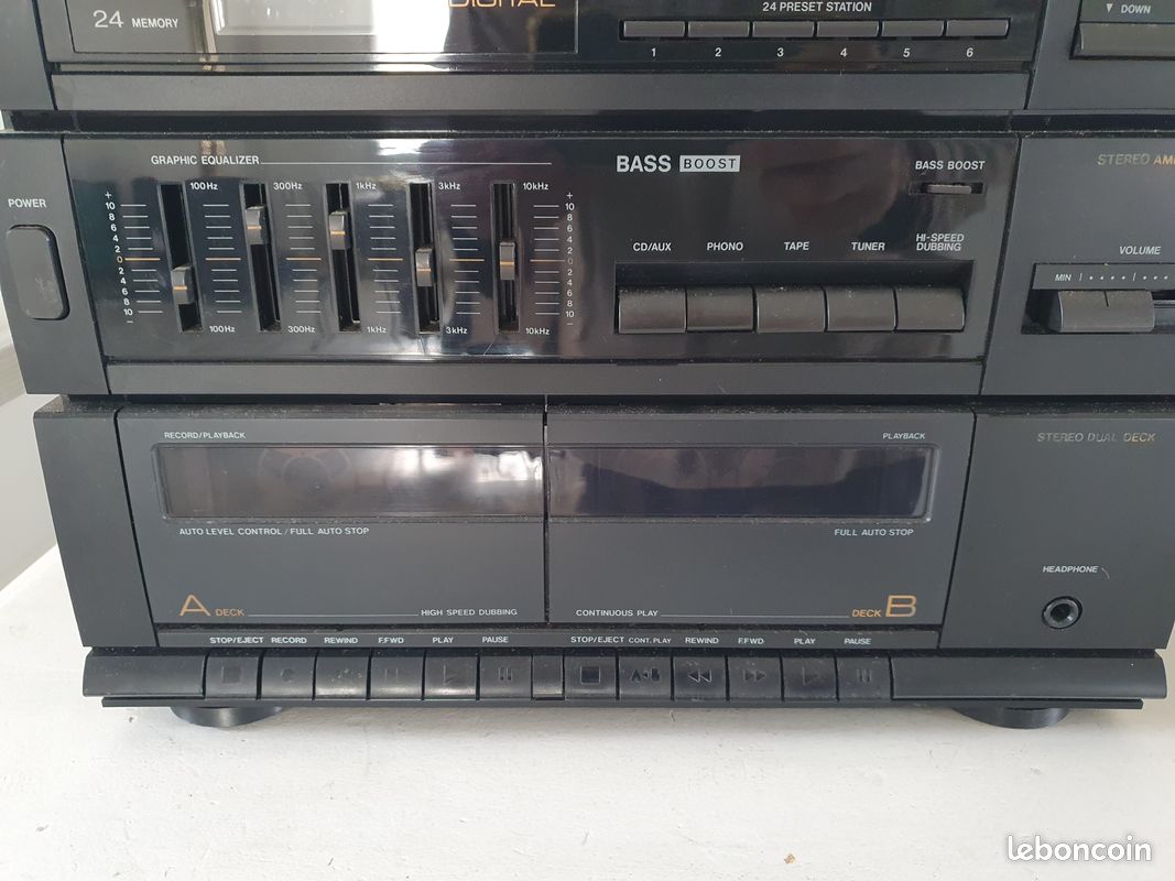 Mini Chaîne Radio Cassette Mondivox – Vintage Japon – 3 éléments – Bon état