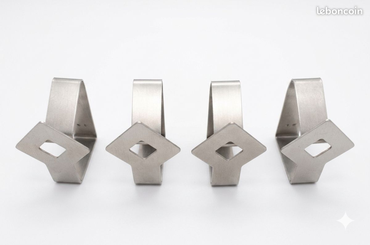 Lot de 4 pinces à nappe en inox flexible (image 1)