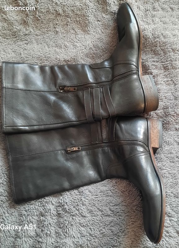 Bottes cavalières cuir souple couleur marron taille 371/2 impecable (image 8)