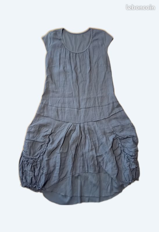 Robe En Lin Rose – Taille XL – Longueur Mi-mollets – Neuve Sans étiquettes