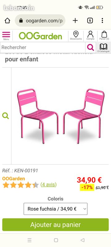 Chaise fuschia (image 1)
