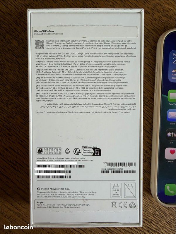 IPhone 16 Pro Max 256 Go Titane Désert – Comme neuf – Batterie 93 % (image 3)