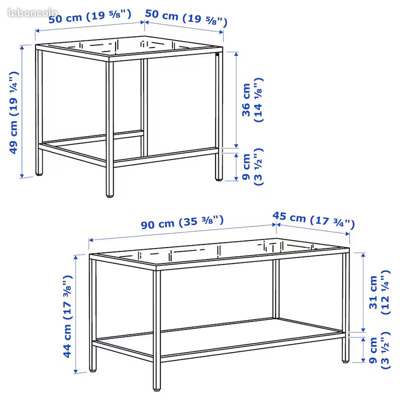 Vente d'une table basse en verre (modèle VITTSJÖ) (image 5)