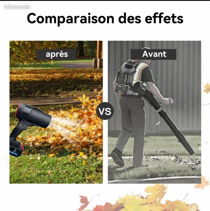 UliSS Turbo Jet, souffleur de feuilles, ventilateur turbo puissant, moteur en cuivre pur séchage de voiture après lavage, souffleur de neige portatif à main, dépoussiéreur d’air turbo sans fil, amélio (image 2)