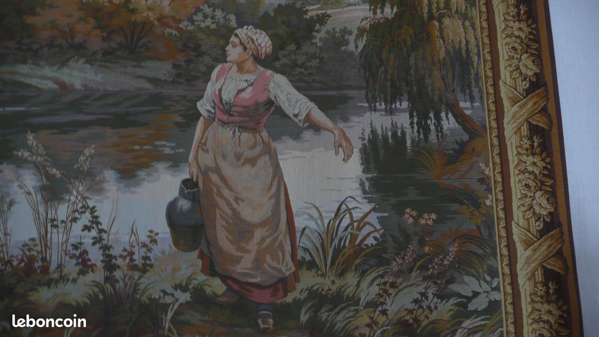 Tenture Murale Vintage Française 2x3 Ft – Tapisserie Gobelins Multicolore, Motifs Floraux Et Licornes