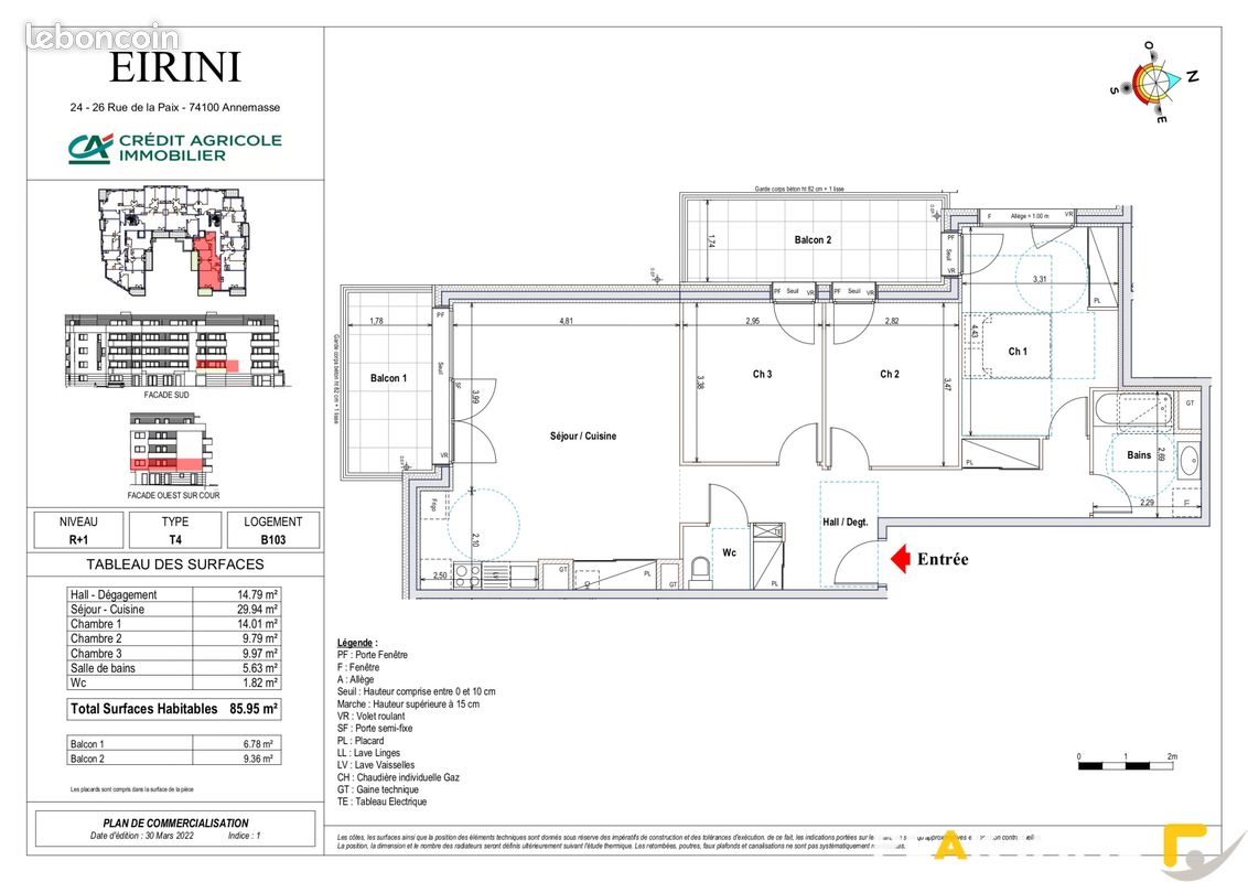 Appartement 4 pièces 86 m² · à Annemasse · 86 m² · 1 322 €/mois