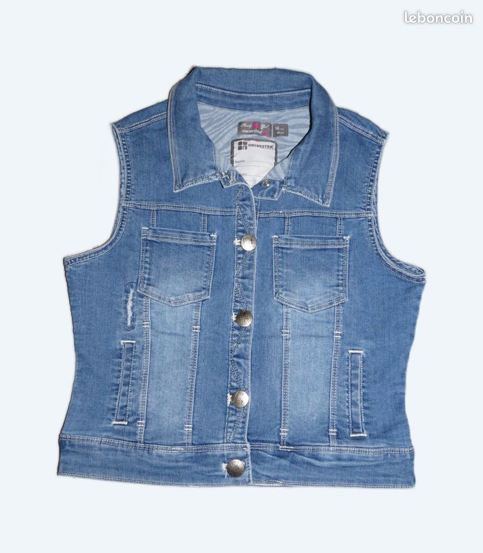 Veste en jean sans manche Orchestra fille 14 ans - 14AF23 (image 1)