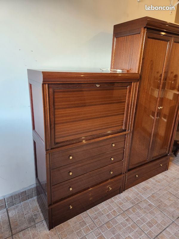 Combiné : Secrétaire et armoire bois (image 2)