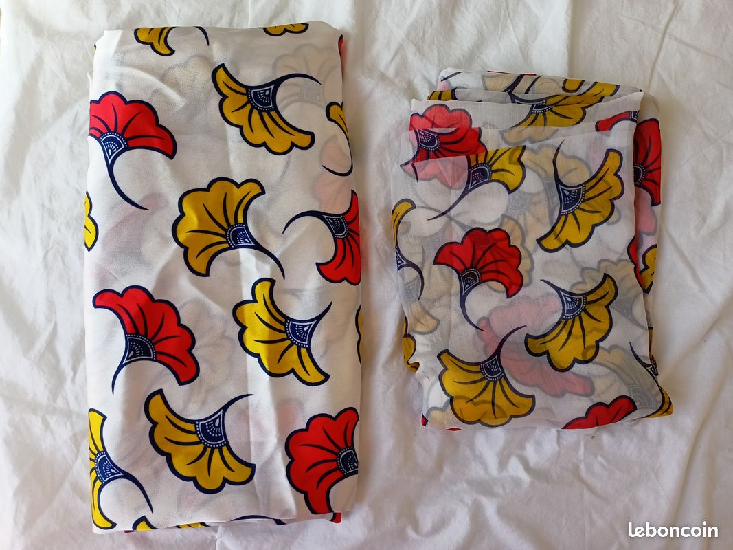 Tissu Wax fadiwax africain NEUF 6 yards Fleurs de mariage (image 1)