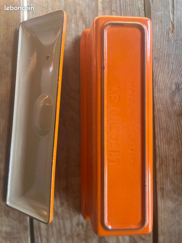 French Le Creuset #32 cast iron pâté terrine 1.5 Qt enameled Orange/Red