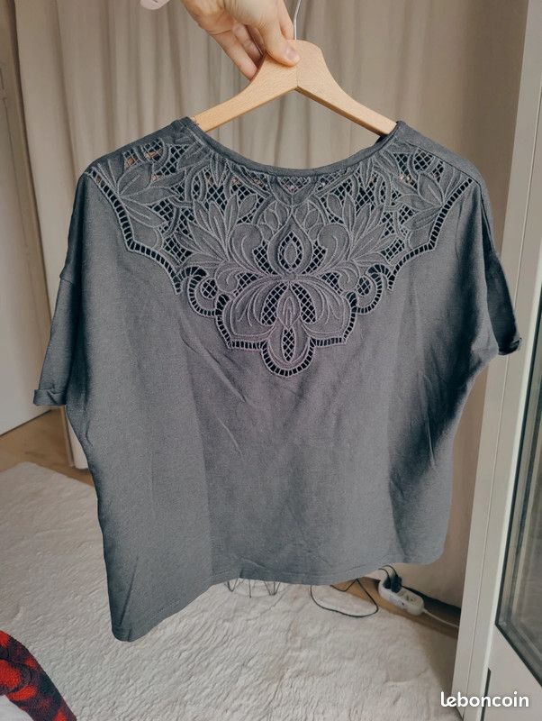 Camaieu Cotton Tee Shirt Camaieu T-shirt Coupe Droite Beige