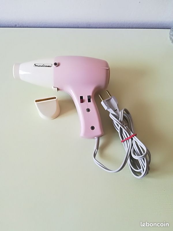 Sèche-cheveux Vintage Moulinex Rose - Années 70, Fonctionne, état Correct