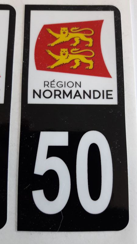 Stickers pour plaque d'immatriculation region departement logo