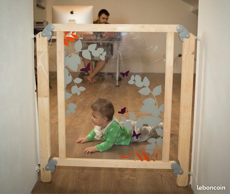 Bambino World Barrière de sécurité Lilou 69,5-78cm, en bois + polycarbonate (image 2)