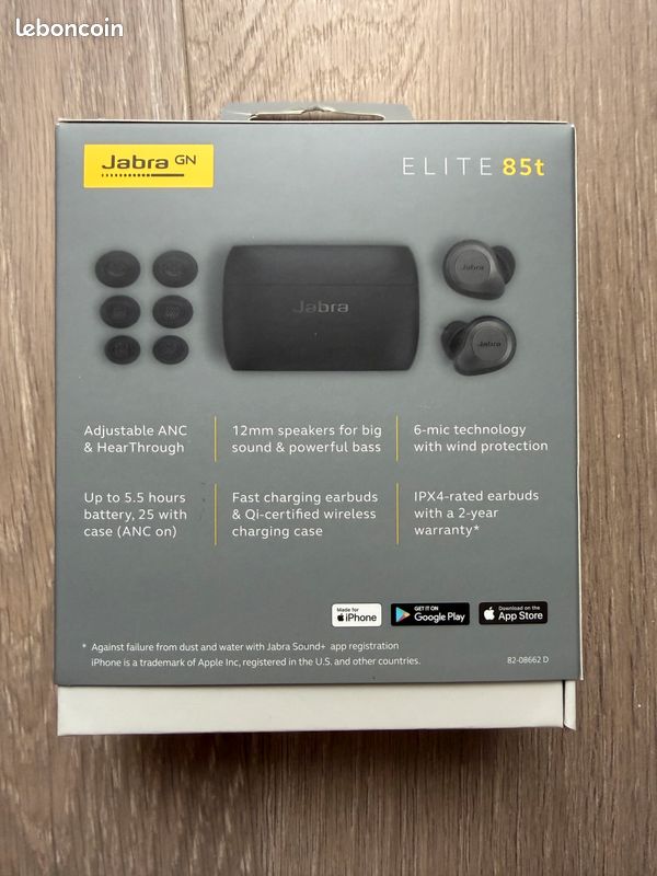 NEUFS Ecouteurs sans fil True Wireless Jabra Elite 85t avec réduction active de bruit Noir Titane (image 3)
