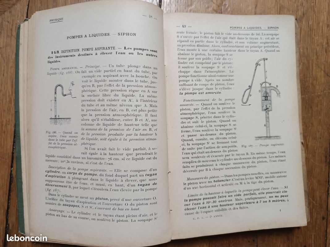 PHYSIQUE ET CHIMIE 2°an Billard Touren Enseignement Primaire et supérieur Librairierier Félix Juven 1910 (image 6)