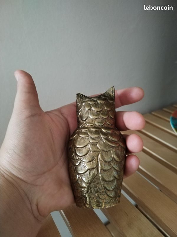 Vintage Brass Owl Figurine Statue 10cm (image 7)
