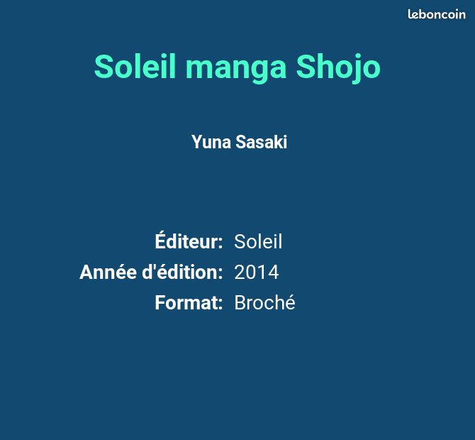 Soleil manga Shojo - Yuna Sasaki (image 2)