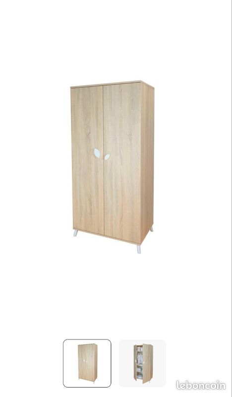 Ensemble chambre bébé complète – Lit évolutif, Armoire & Commode / Table à langer (image 1)