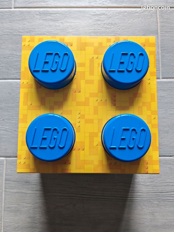 Boite de rangement Lego brique 4 tenons bleue (image 1)