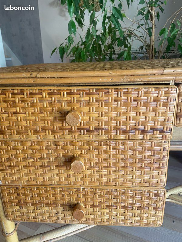 Bureau rotin vintage (image 3)