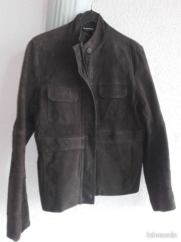 Veste cuir véritable marron 42/44 Très bon état Vêtements - Main Image