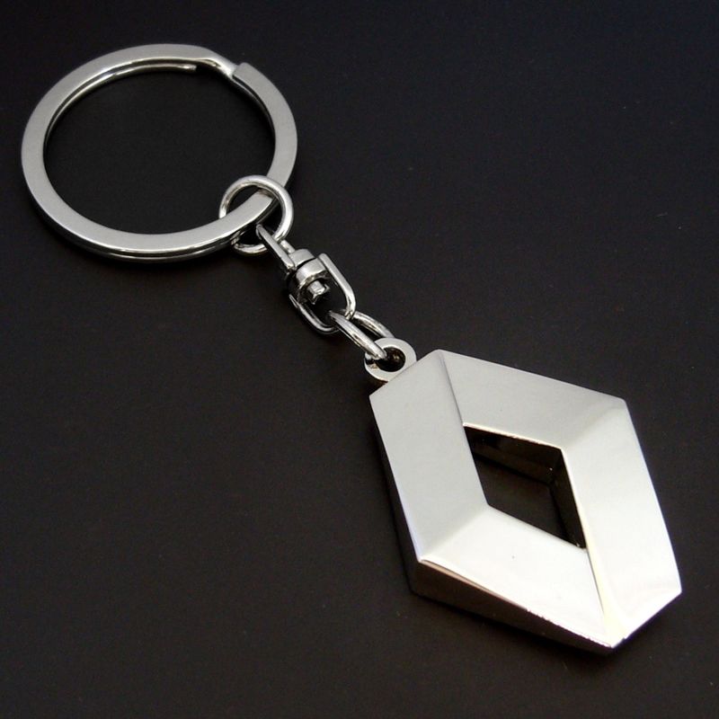 Porte-clés,Voiture porte clés pour Renault métal emblème bleu noir