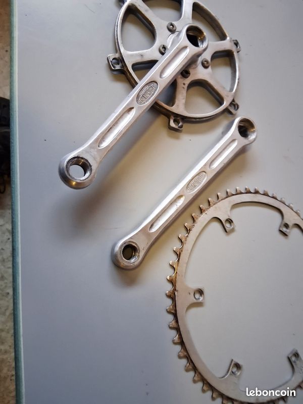 Pédalier Stronglight TS BIS Vélo Course Vintage, Double Plateau 42-52, Fabrication Française